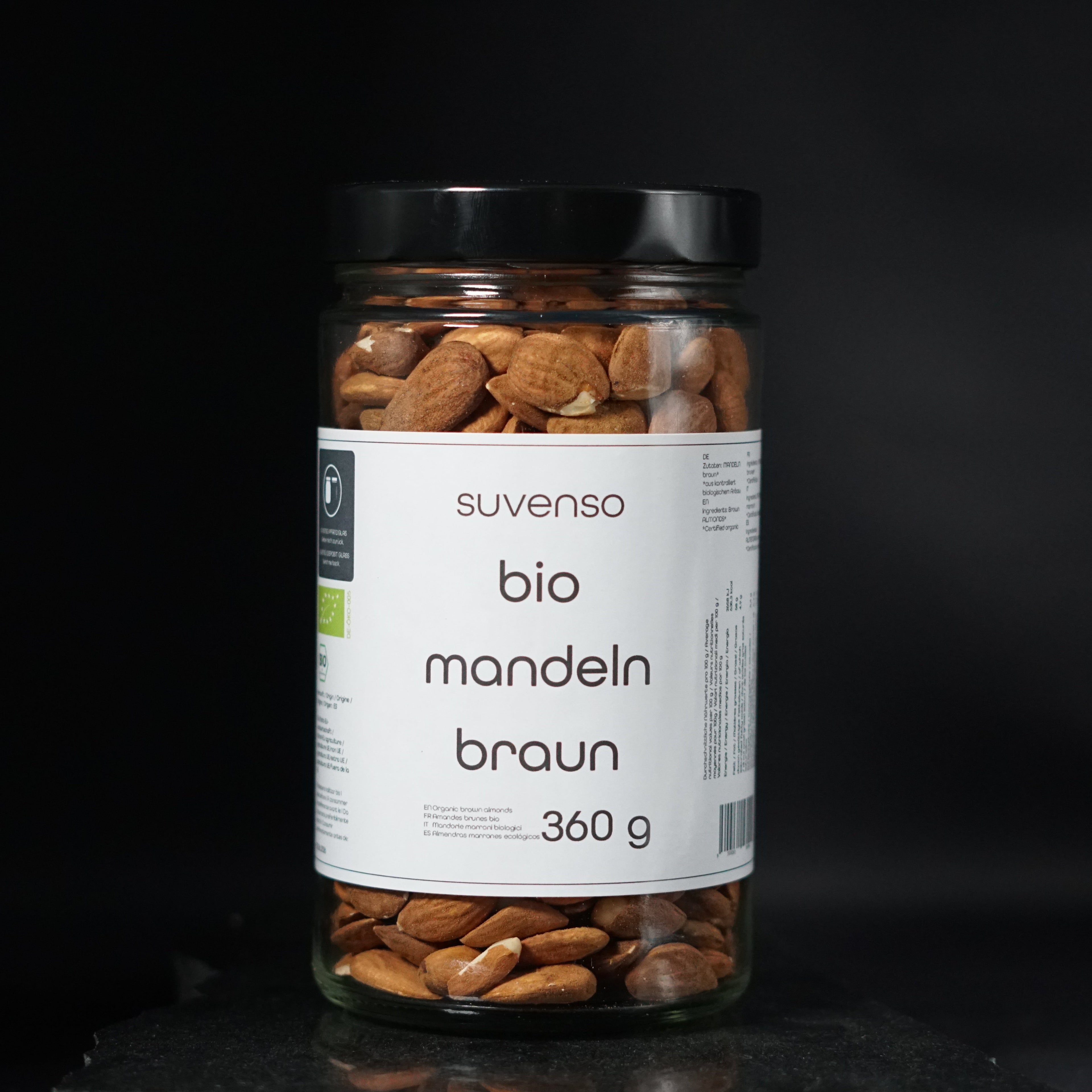 Bio Mandeln braun – im Pfandglas von SUVENSO 3