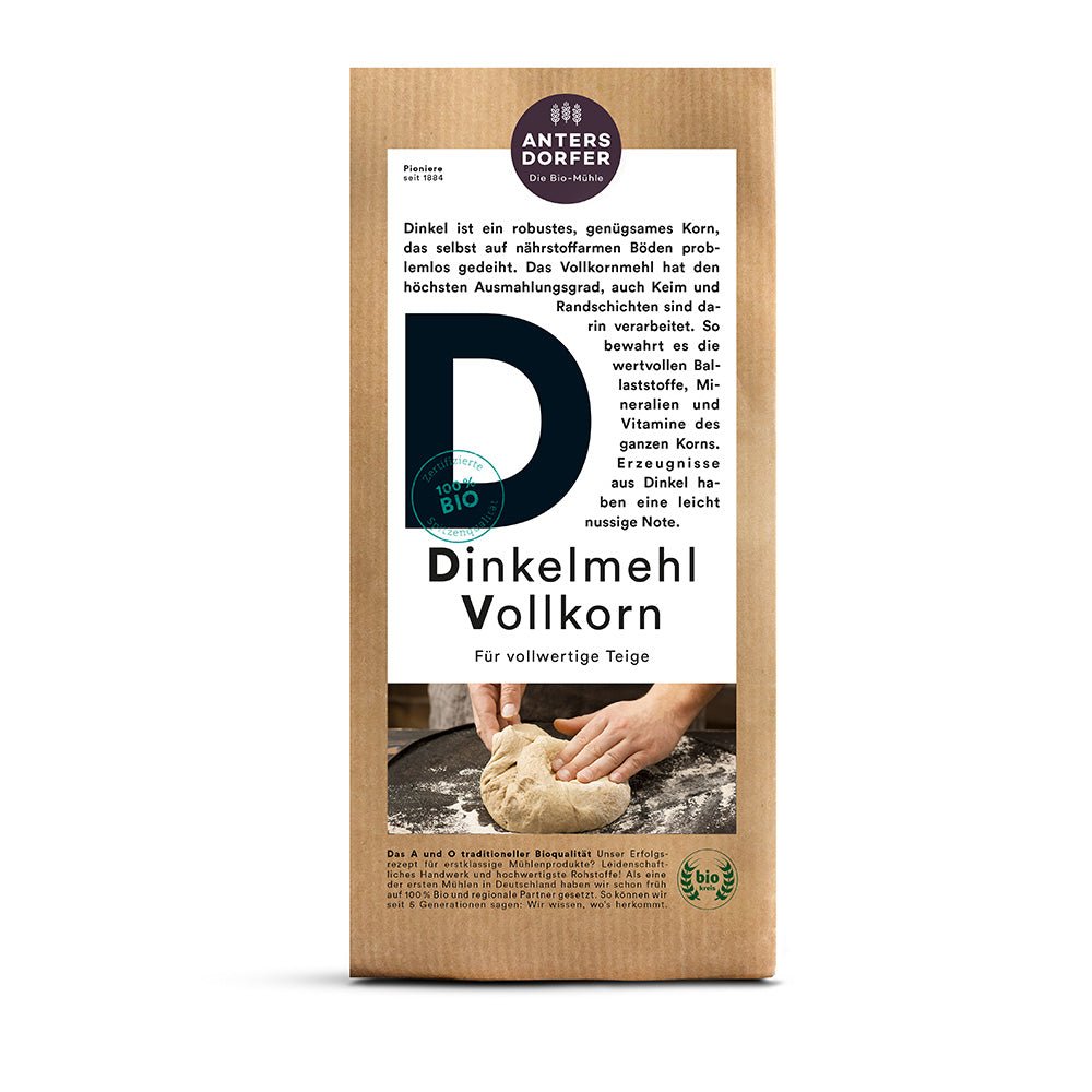 Bio Dinkelmehl Vollkorn 1 kg - SUVENSO