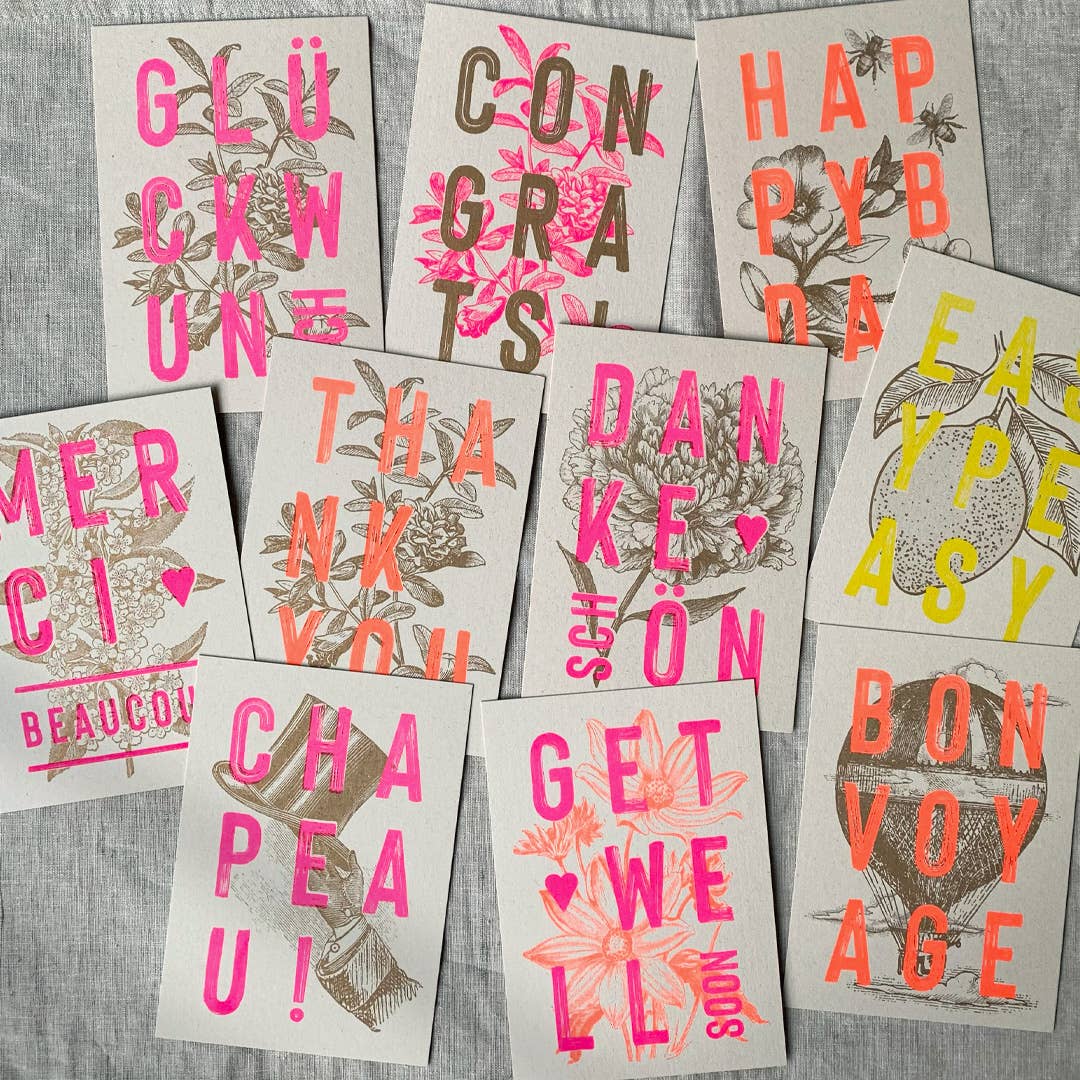 Postkarte / Get well soon / Pflanzenfarbe / Ökopapier - unverpackt & lose