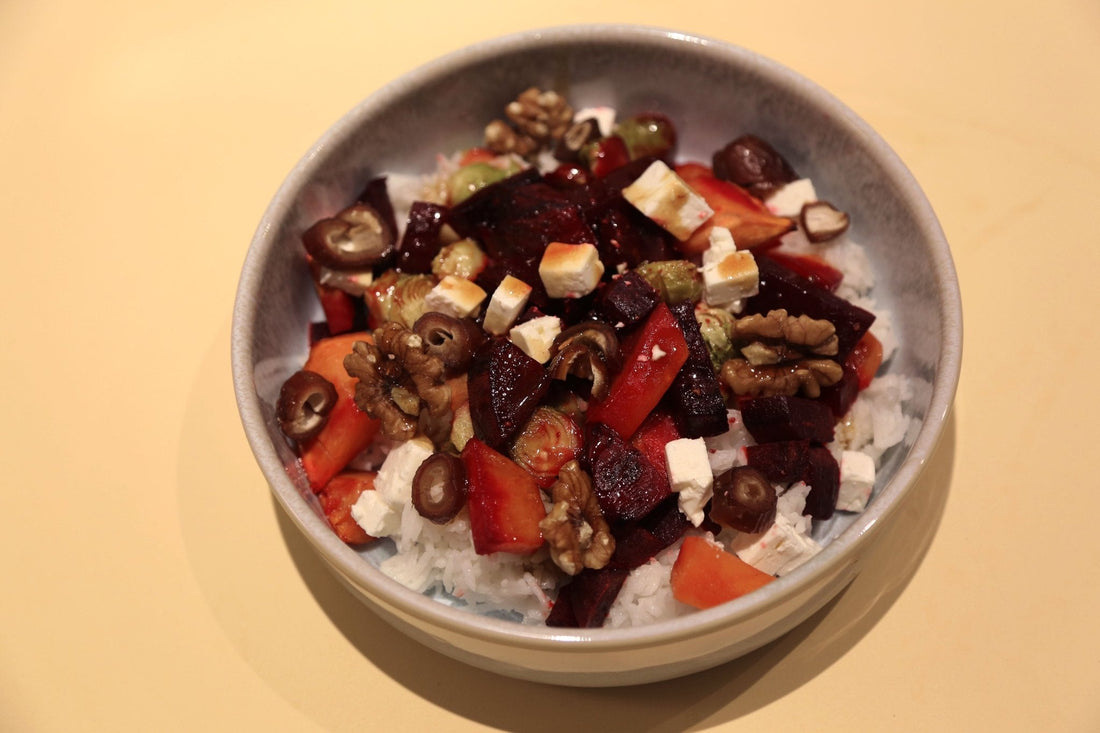 Basmatireis mit Süßkartoffel, Rote Beete und Rosenkohl - unverpackt & lose