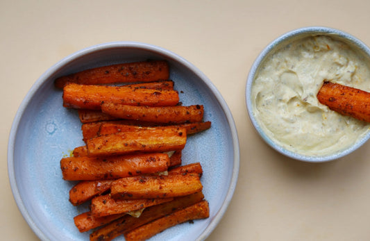 Karottenpommes mit Dip - unverpackt & lose