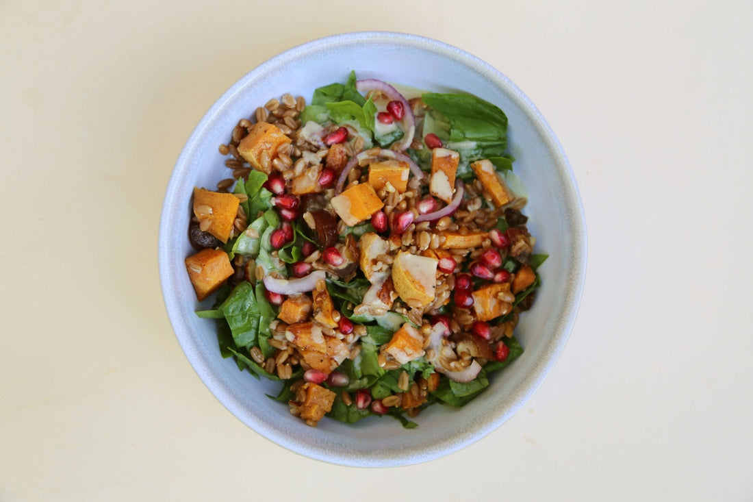 Süßkartoffelsalat mit Dinkel - unverpackt & lose