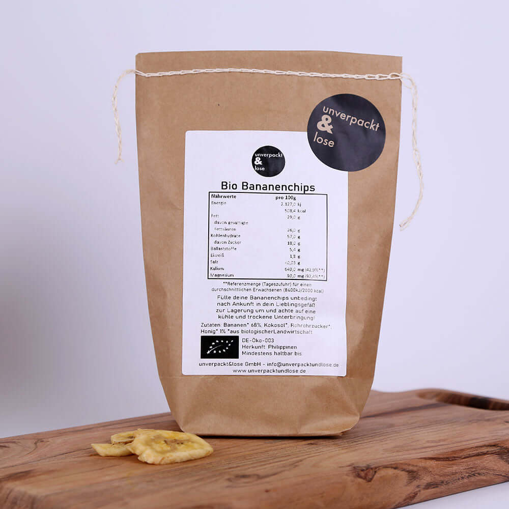 Bananenchips ohne Zuckerzusatz Bio - unverpackt & lose