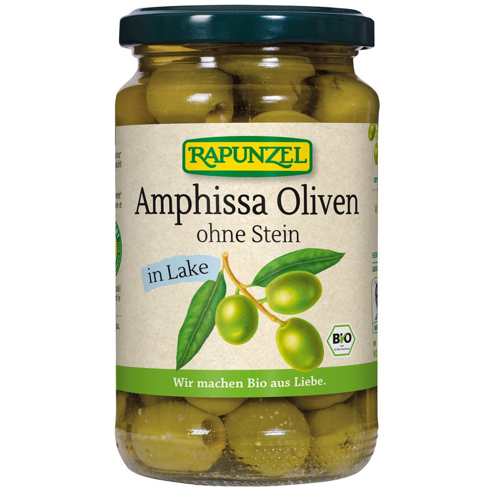 Bio Oliven Amphissa grün, ohne Stein 315g - SUVENSO