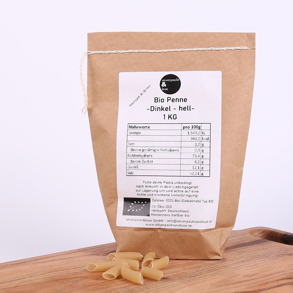 Penne Dinkel Bio hell - unverpackt & lose
