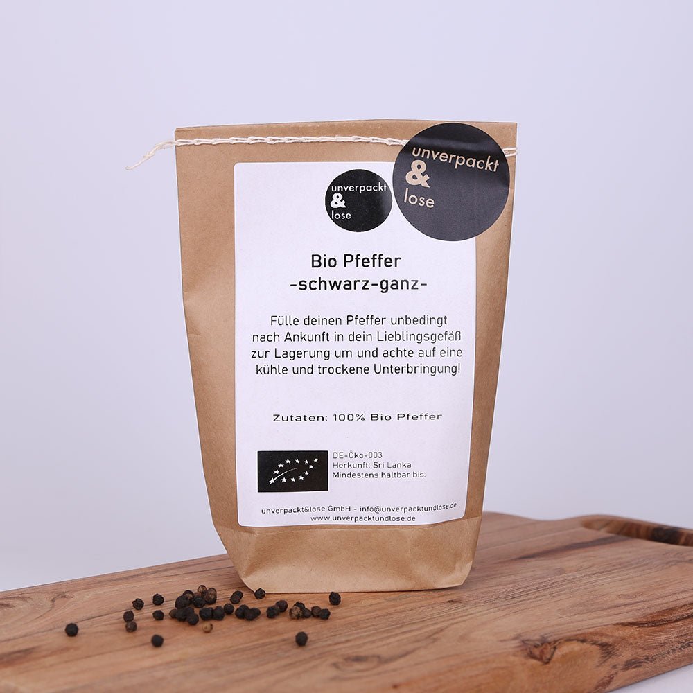 Pfeffer schwarz Bio ganz - unverpackt & lose