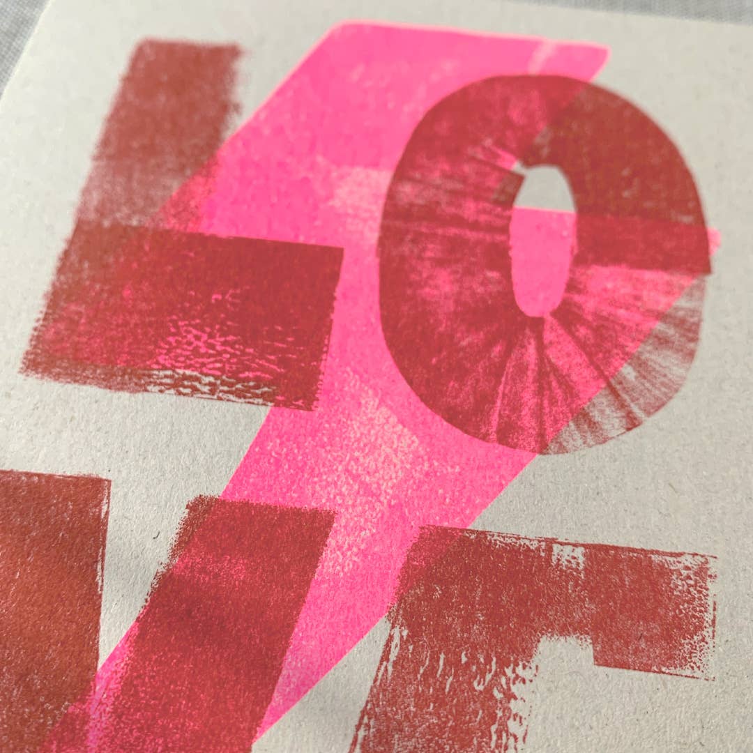 Postkarte / Blitz / Love / Ökopapier / Pflanzenfarbe - unverpackt & lose