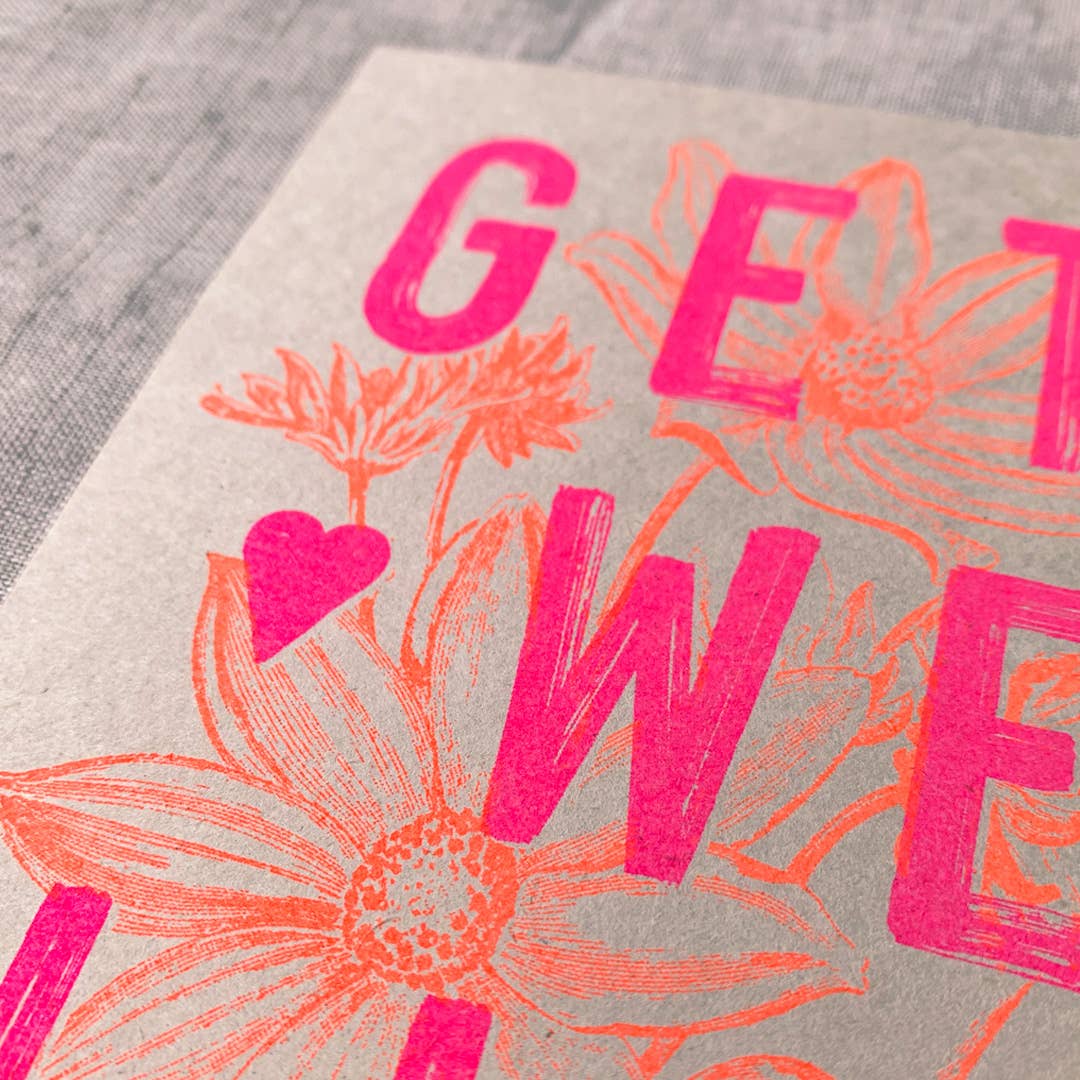 Postkarte / Get well soon / Pflanzenfarbe / Ökopapier - unverpackt & lose