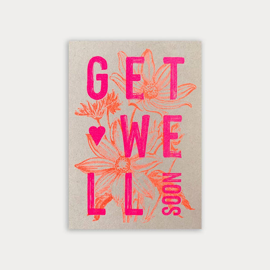 Postkarte / Get well soon / Pflanzenfarbe / Ökopapier - unverpackt & lose