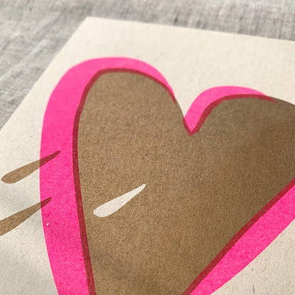 Postkarte / Herz / Pflanzenfarbe / Ökopapier - unverpackt & lose