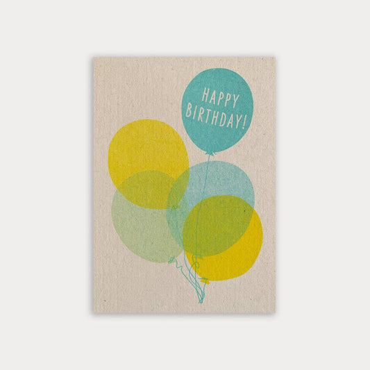 Postkarte / Luftballons / Happy Birthday / Ökopapier - unverpackt & lose