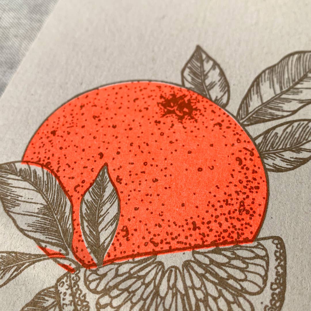 Postkarte / Orange / Pflanzenfarbe / Ökopapier - unverpackt & lose