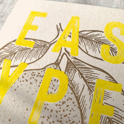 Postkarte / Typo / Easy Peasy / Ökopapier - unverpackt & lose