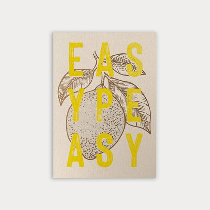 Postkarte / Typo / Easy Peasy / Ökopapier - unverpackt & lose