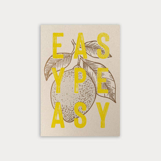 Postkarte / Typo / Easy Peasy / Ökopapier - unverpackt & lose